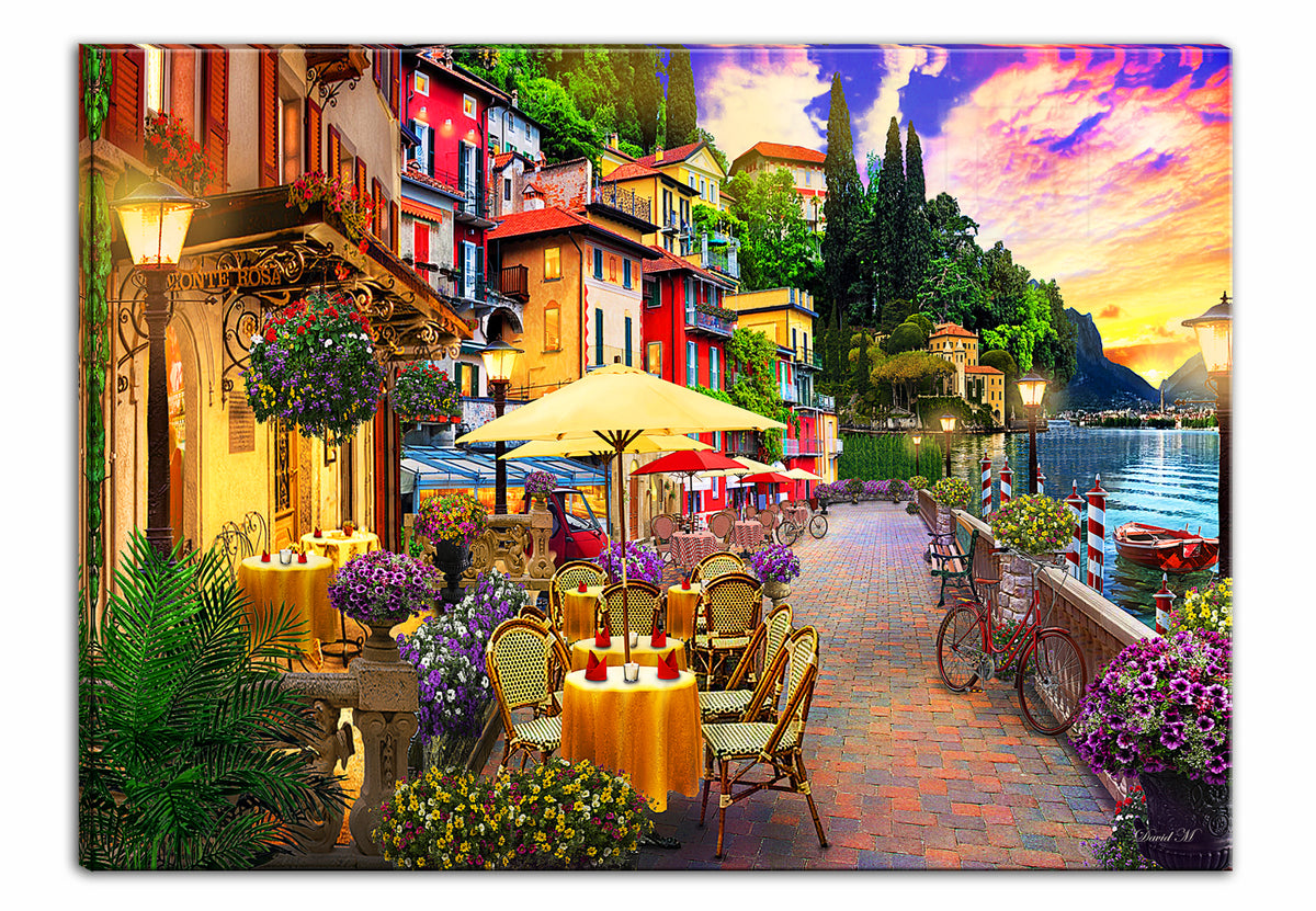 Fantasy Japanese Garden 5 Piece Canvas Wall Art Framed Multi Panel