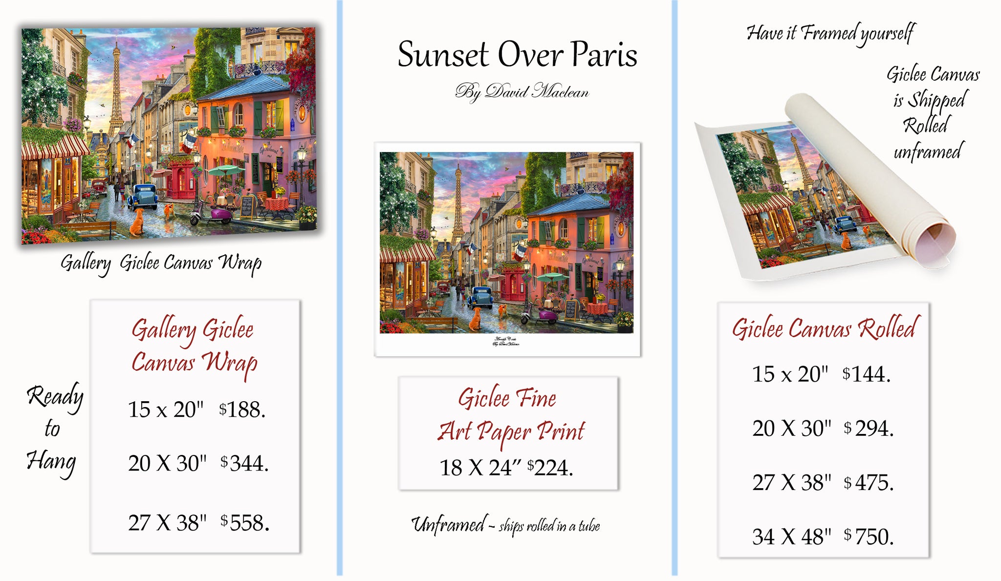 Sunset Over Paris   _______________________________    Order Options Here